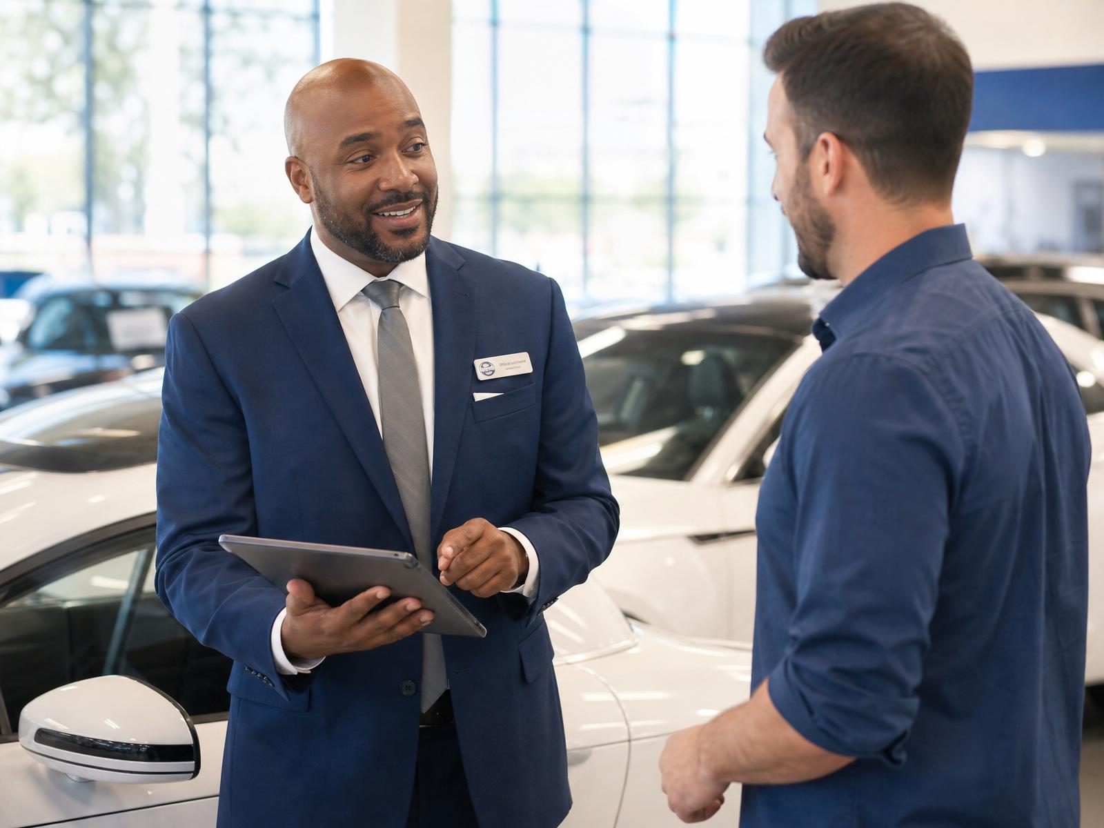 Conseiller CityCar présentant un projet à un chauffeur VTC